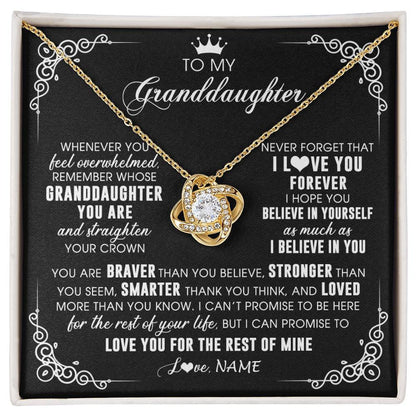 Personalized To My Granddaughter Necklace From Grandma Gigi Inspirational Strength Granddaughter Birthday Jewelry Christmas Customized Gift Box Message Card