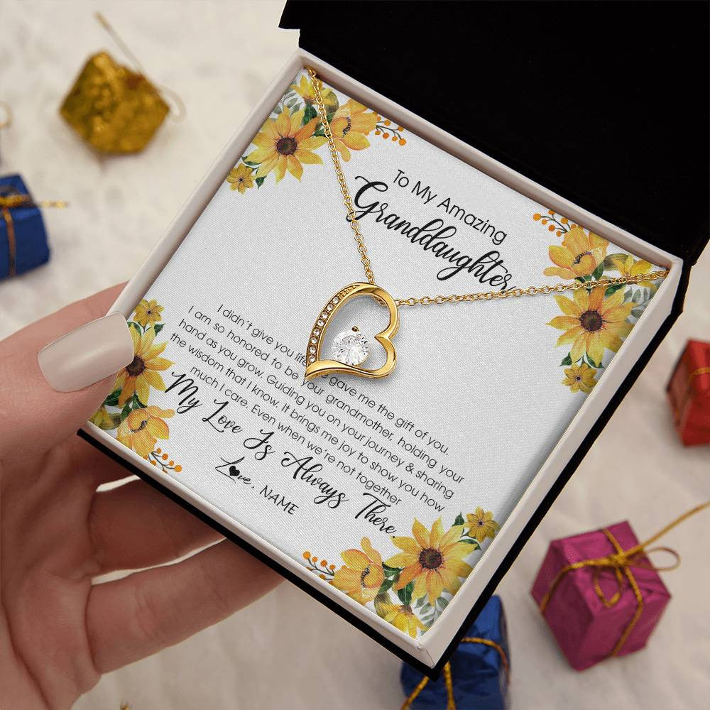 Personalized To My Granddaughter Necklace From Grandma Grandmother My Love Is Always There Granddaughter Birthday Christmas Customized Gift Box Message Card
