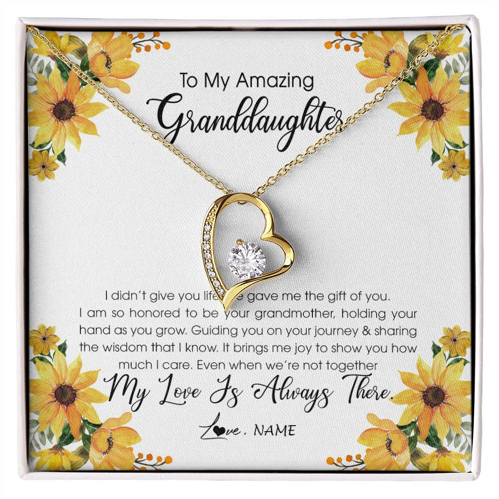 Personalized To My Granddaughter Necklace From Grandma Grandmother My Love Is Always There Granddaughter Birthday Christmas Customized Gift Box Message Card