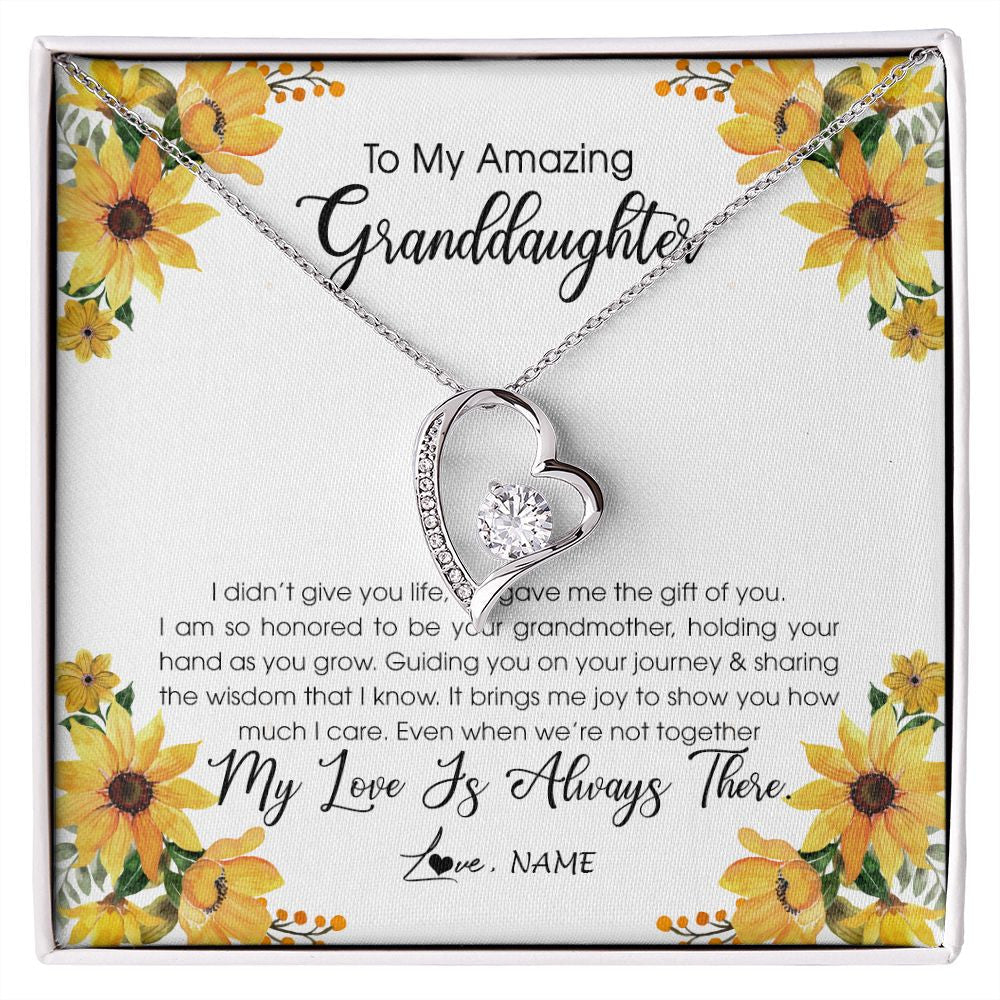 Personalized To My Granddaughter Necklace From Grandma Grandmother My Love Is Always There Granddaughter Birthday Christmas Customized Gift Box Message Card