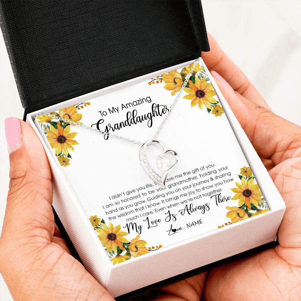 Personalized To My Granddaughter Necklace From Grandma Grandmother My Love Is Always There Granddaughter Birthday Christmas Customized Gift Box Message Card