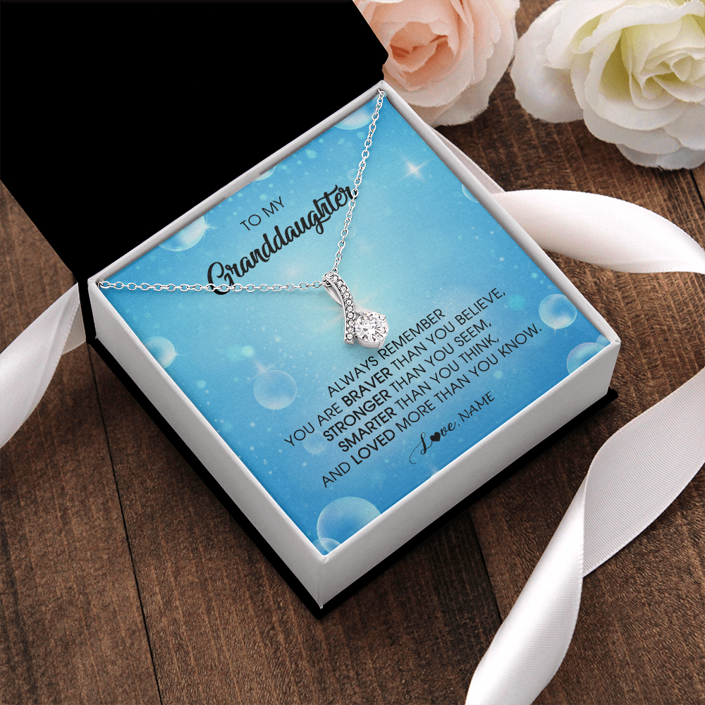 Personalized To My Granddaughter Necklace From Grandma Grandpa Always Remember You Are Braver Granddaughter Jewelry Birthday Christmas Customized Message Card