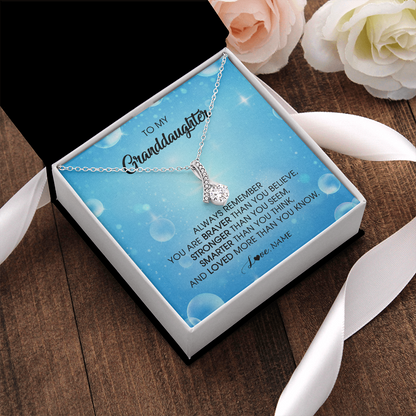 Personalized To My Granddaughter Necklace From Grandma Grandpa Always Remember You Are Braver Granddaughter Jewelry Birthday Christmas Customized Message Card