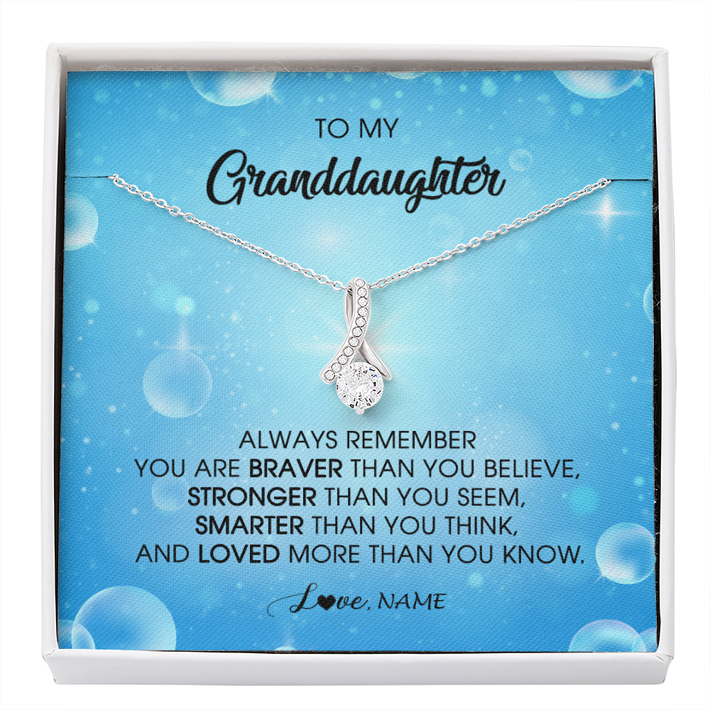 Personalized To My Granddaughter Necklace From Grandma Grandpa Always Remember You Are Braver Granddaughter Jewelry Birthday Christmas Customized Message Card