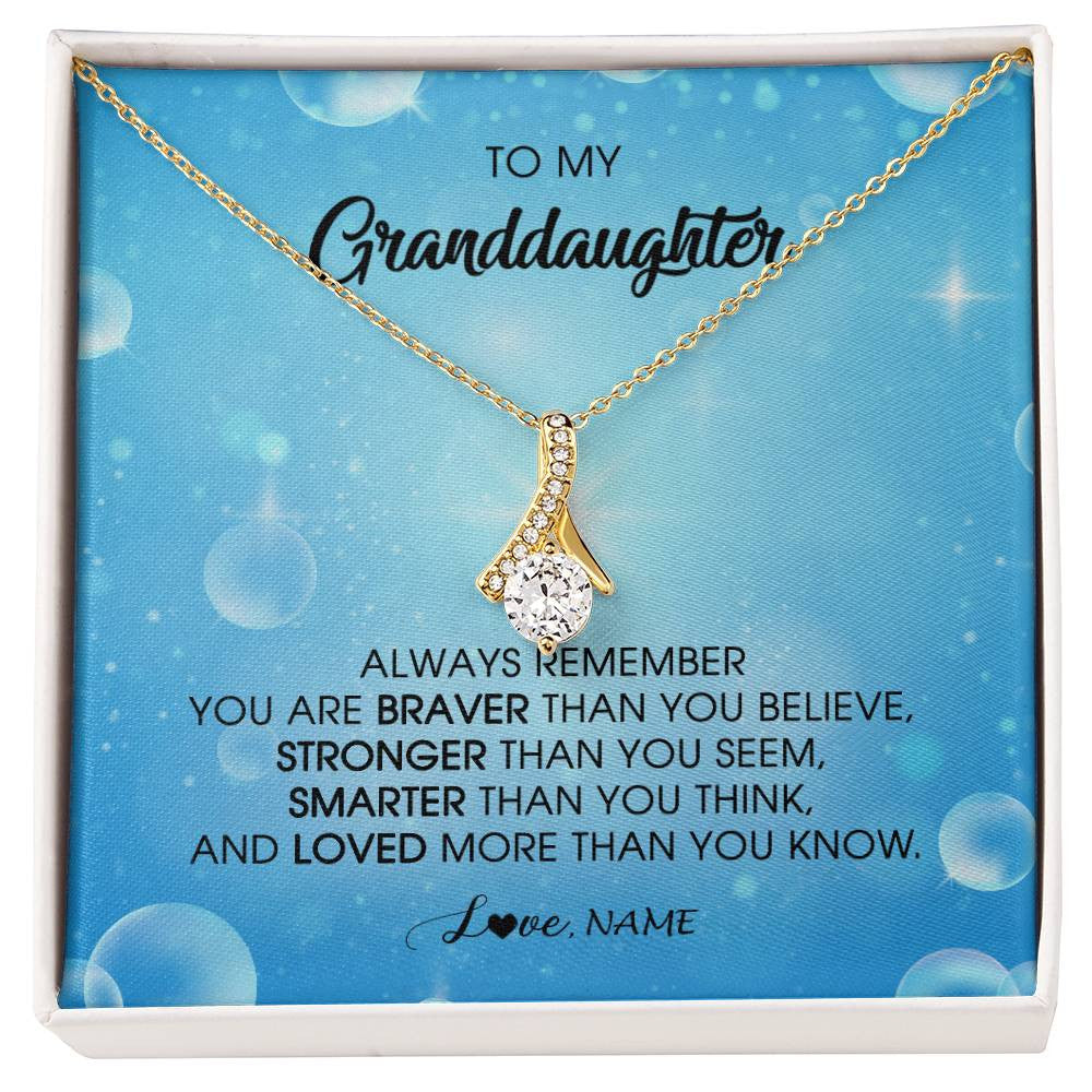 Personalized To My Granddaughter Necklace From Grandma Grandpa Always Remember You Are Braver Granddaughter Jewelry Birthday Christmas Customized Message Card