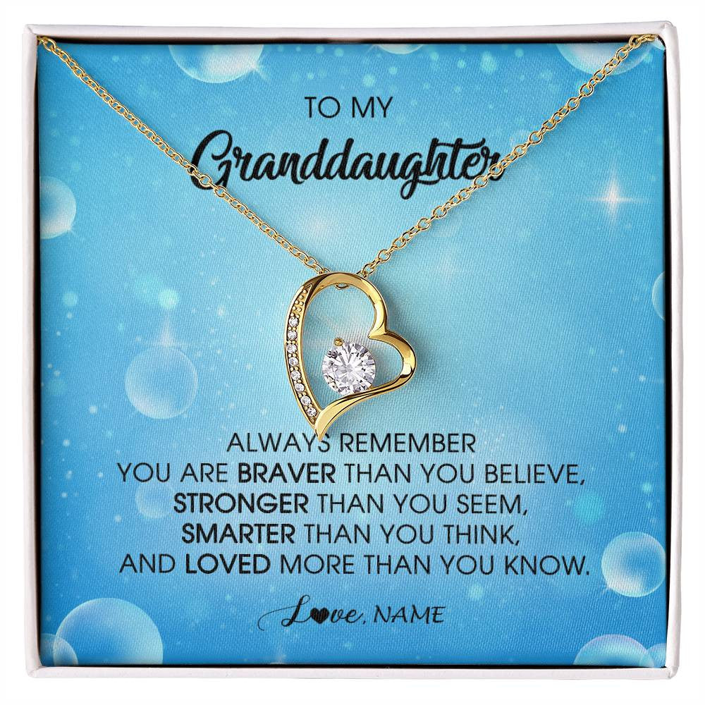 Personalized To My Granddaughter Necklace From Grandma Grandpa Always Remember You Are Braver Granddaughter Jewelry Birthday Christmas Customized Message Card