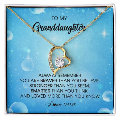 Personalized To My Granddaughter Necklace From Grandma Grandpa Always Remember You Are Braver Granddaughter Jewelry Birthday Christmas Customized Message Card