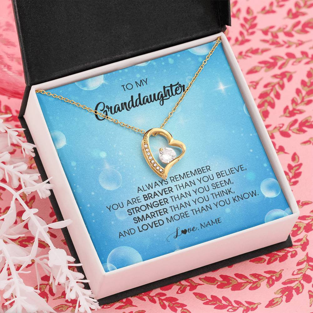 Personalized To My Granddaughter Necklace From Grandma Grandpa Always Remember You Are Braver Granddaughter Jewelry Birthday Christmas Customized Message Card