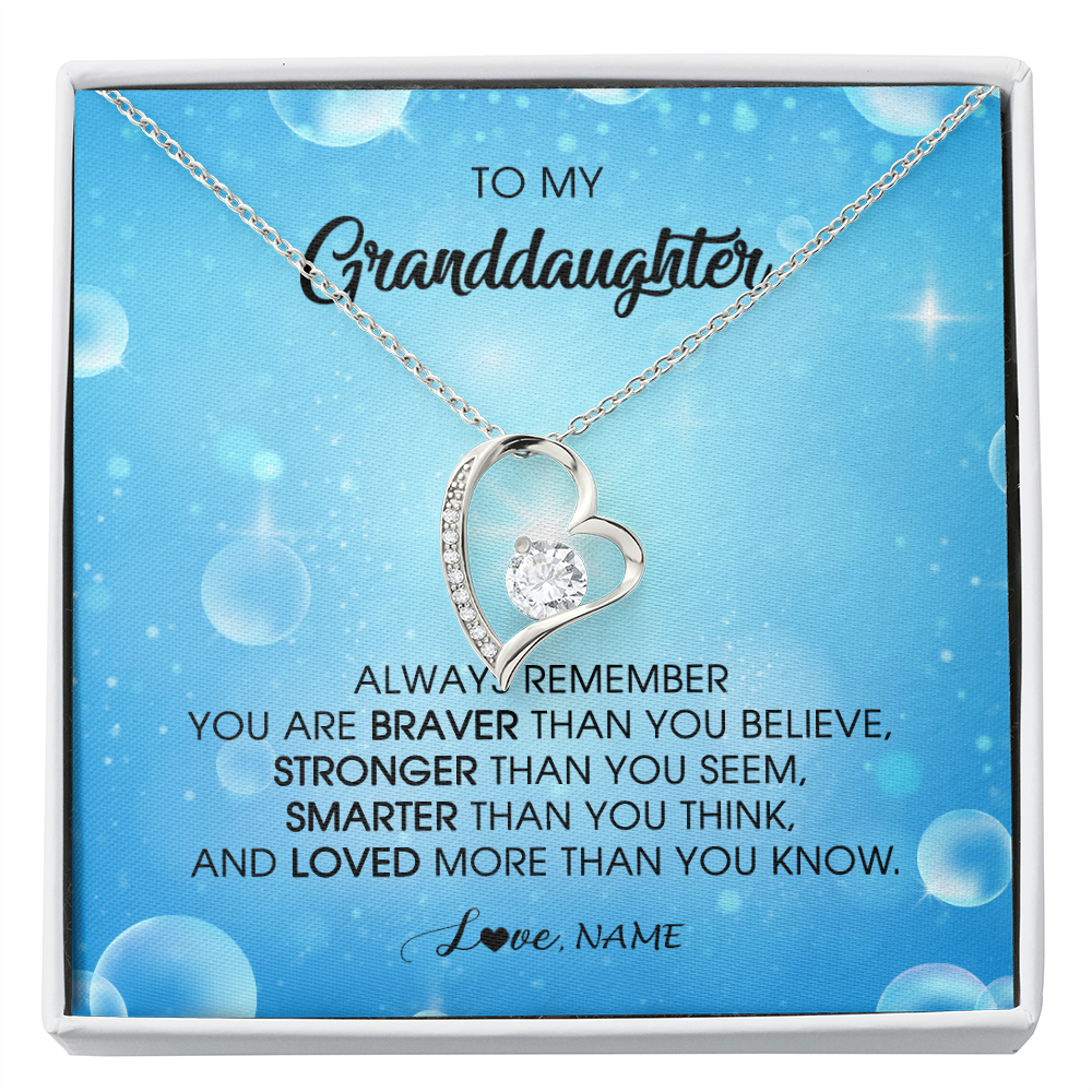 Personalized To My Granddaughter Necklace From Grandma Grandpa Always Remember You Are Braver Granddaughter Jewelry Birthday Christmas Customized Message Card
