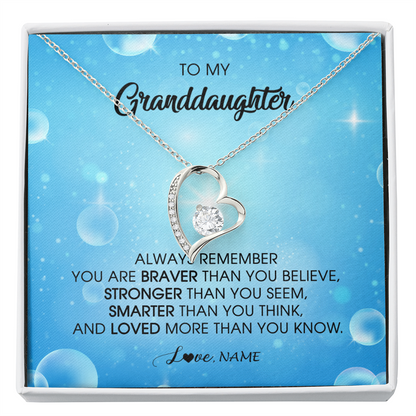 Personalized To My Granddaughter Necklace From Grandma Grandpa Always Remember You Are Braver Granddaughter Jewelry Birthday Christmas Customized Message Card