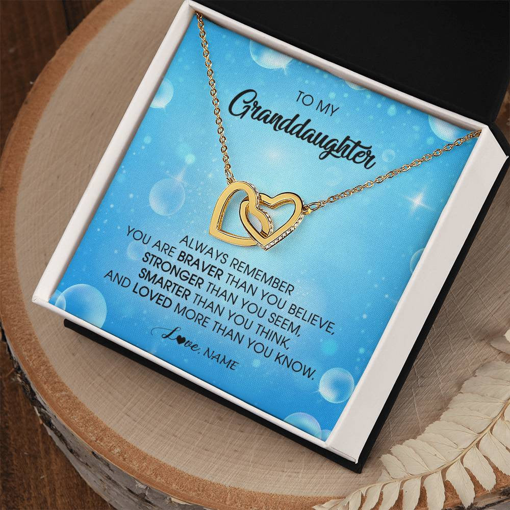 Personalized To My Granddaughter Necklace From Grandma Grandpa Always Remember You Are Braver Granddaughter Jewelry Birthday Christmas Customized Message Card