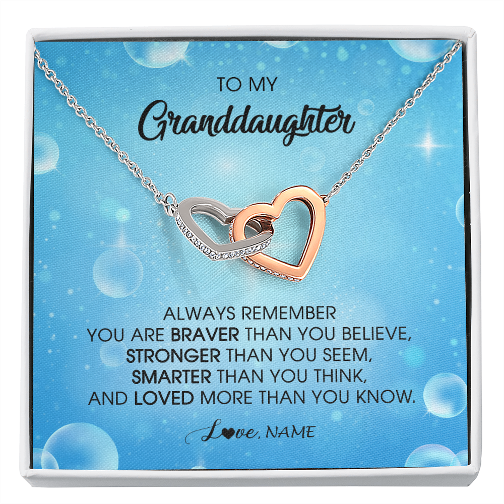Personalized To My Granddaughter Necklace From Grandma Grandpa Always Remember You Are Braver Granddaughter Jewelry Birthday Christmas Customized Message Card