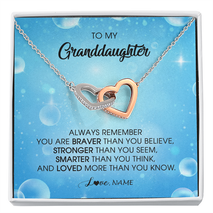 Personalized To My Granddaughter Necklace From Grandma Grandpa Always Remember You Are Braver Granddaughter Jewelry Birthday Christmas Customized Message Card