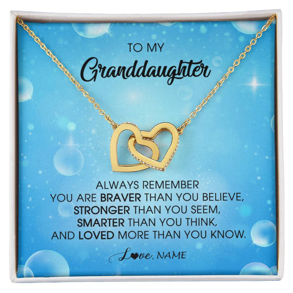 Personalized To My Granddaughter Necklace From Grandma Grandpa Always Remember You Are Braver Granddaughter Jewelry Birthday Christmas Customized Message Card