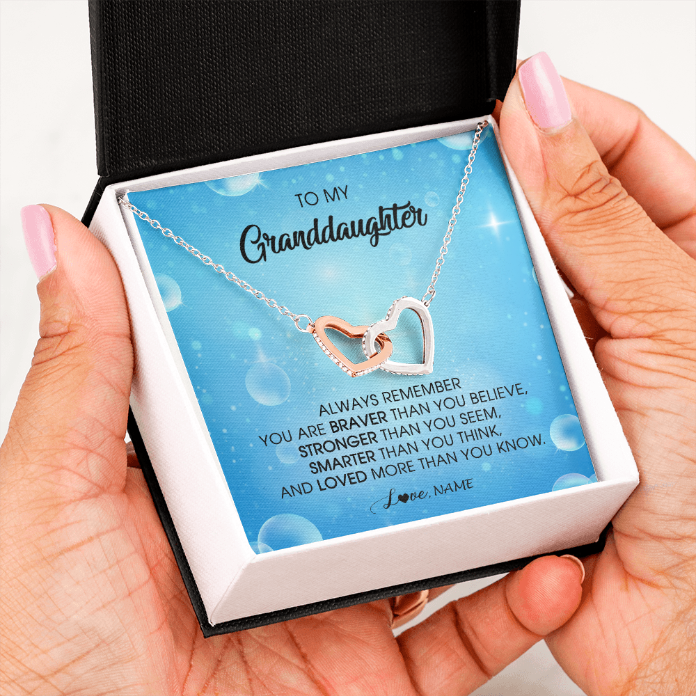 Personalized To My Granddaughter Necklace From Grandma Grandpa Always Remember You Are Braver Granddaughter Jewelry Birthday Christmas Customized Message Card