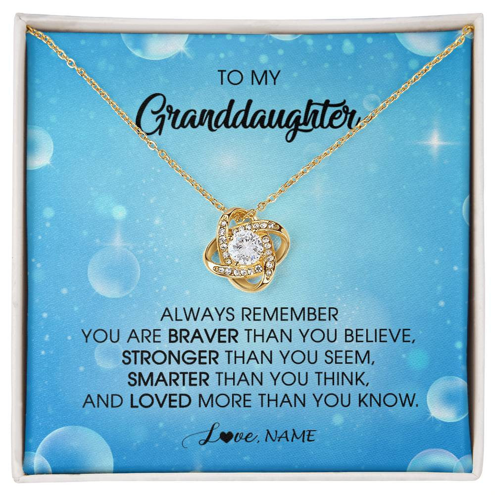 Personalized To My Granddaughter Necklace From Grandma Grandpa Always Remember You Are Braver Granddaughter Jewelry Birthday Christmas Customized Message Card