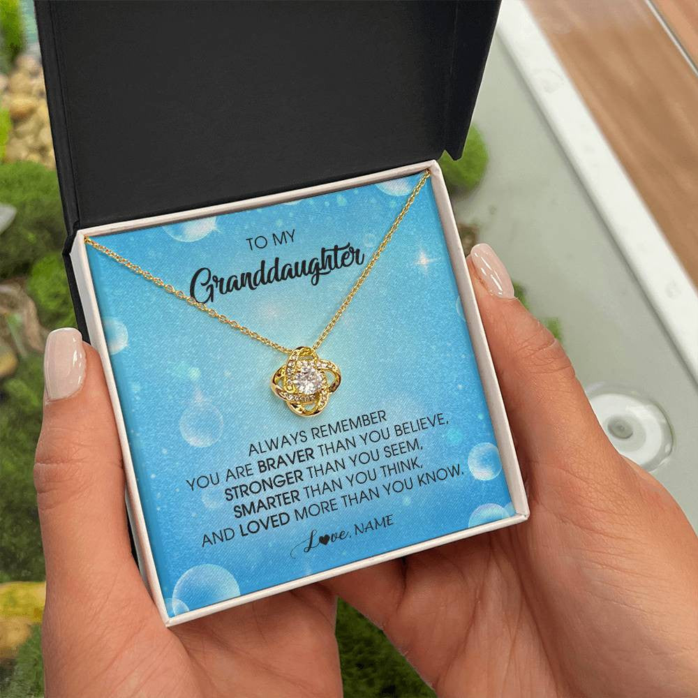 Personalized To My Granddaughter Necklace From Grandma Grandpa Always Remember You Are Braver Granddaughter Jewelry Birthday Christmas Customized Message Card