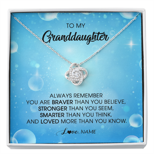 Personalized To My Granddaughter Necklace From Grandma Grandpa Always Remember You Are Braver Granddaughter Jewelry Birthday Christmas Customized Message Card