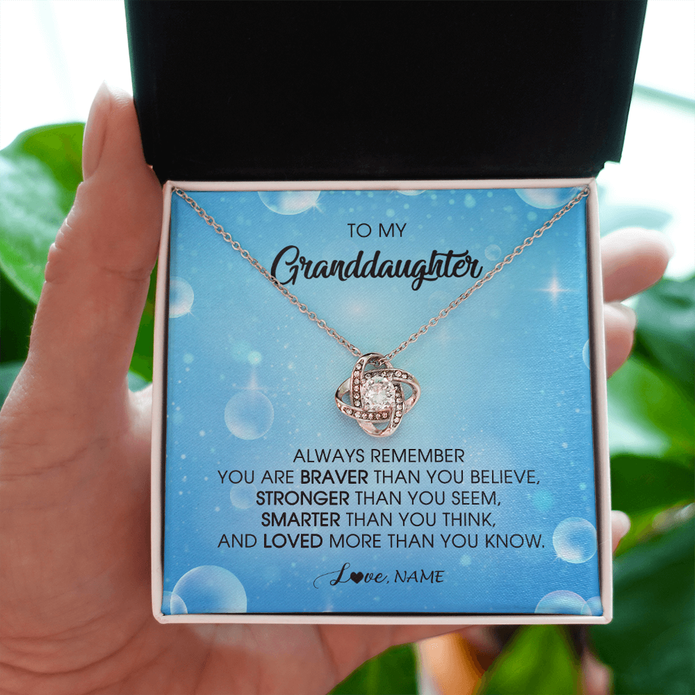 Personalized To My Granddaughter Necklace From Grandma Grandpa Always Remember You Are Braver Granddaughter Jewelry Birthday Christmas Customized Message Card