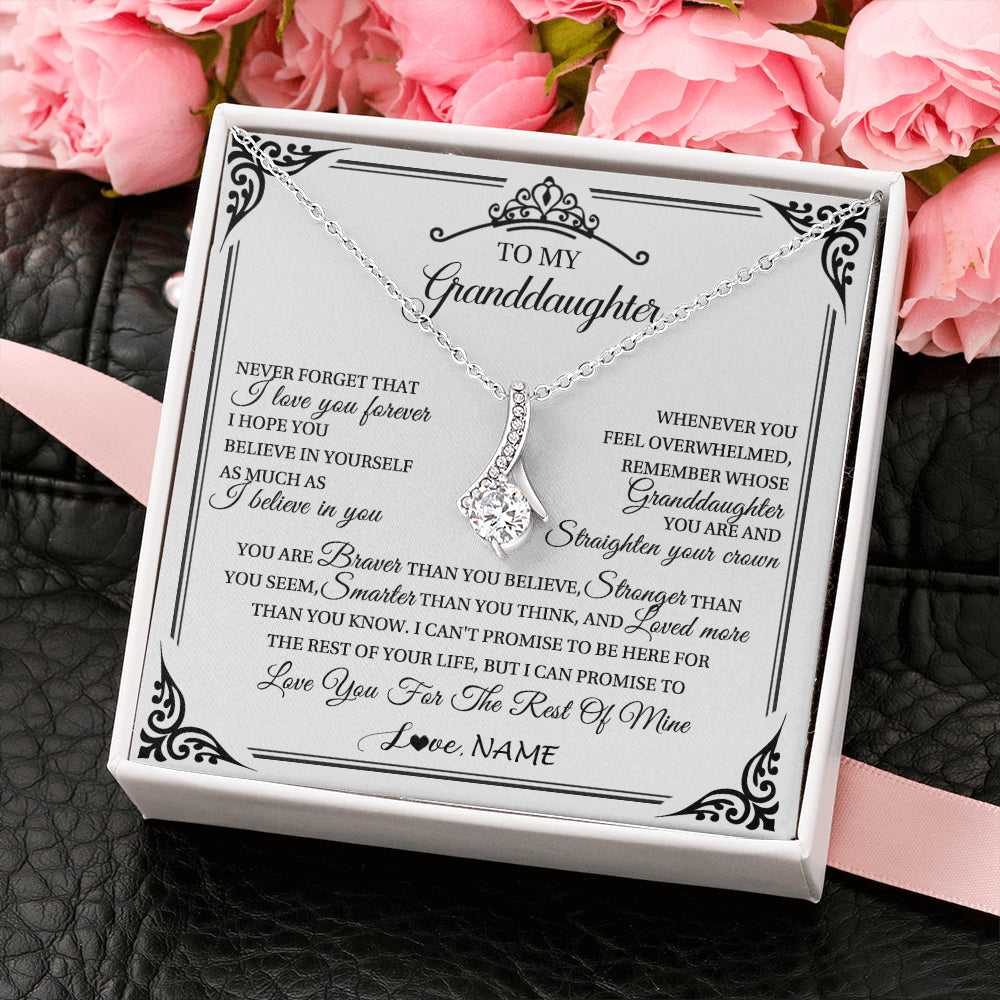 Personalized To My Granddaughter Necklace From Grandma Grandpa I Love You Forever Granddaughter Birthday Graduation Christmas Customized Gift Box Message Card