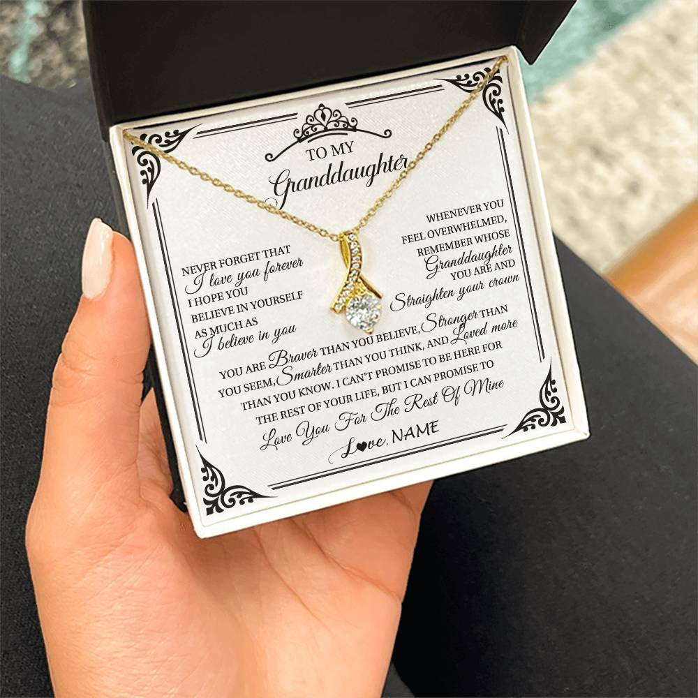 Personalized To My Granddaughter Necklace From Grandma Grandpa I Love You Forever Granddaughter Birthday Graduation Christmas Customized Gift Box Message Card
