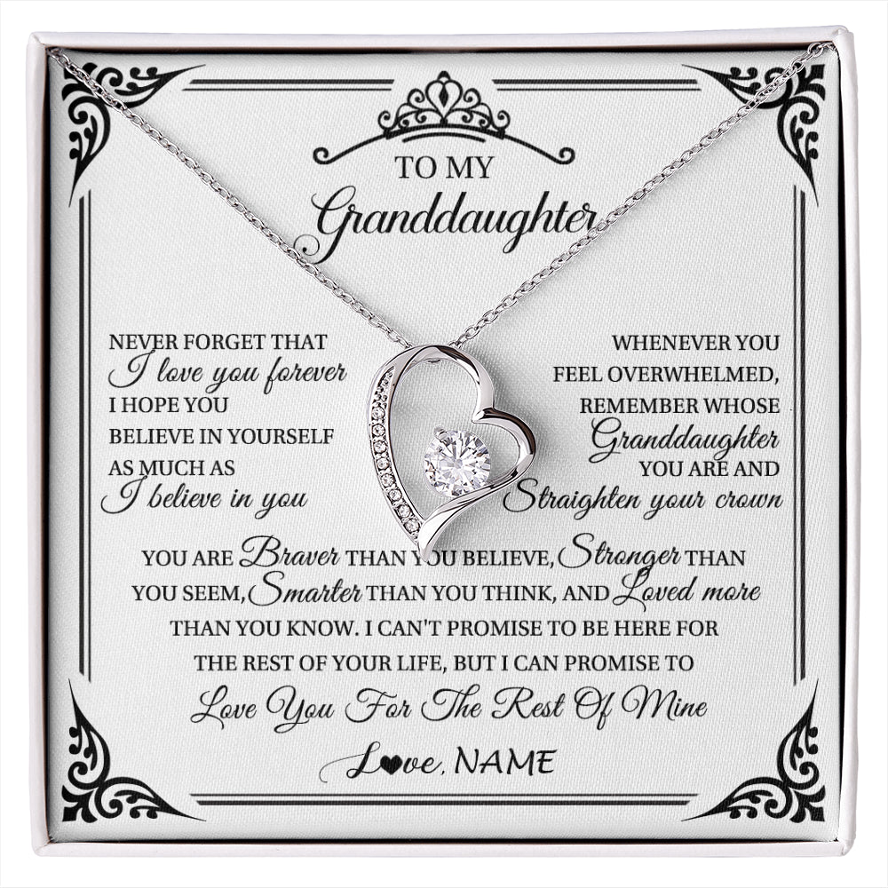 Personalized To My Granddaughter Necklace From Grandma Grandpa I Love You Forever Granddaughter Birthday Graduation Christmas Customized Gift Box Message Card