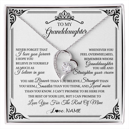 Personalized To My Granddaughter Necklace From Grandma Grandpa I Love You Forever Granddaughter Birthday Graduation Christmas Customized Gift Box Message Card