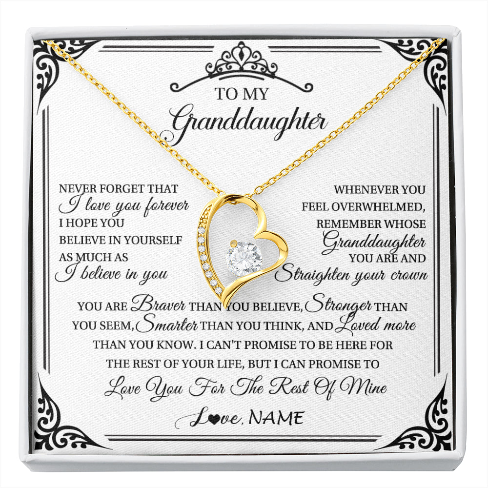 Personalized To My Granddaughter Necklace From Grandma Grandpa I Love You Forever Granddaughter Birthday Graduation Christmas Customized Gift Box Message Card