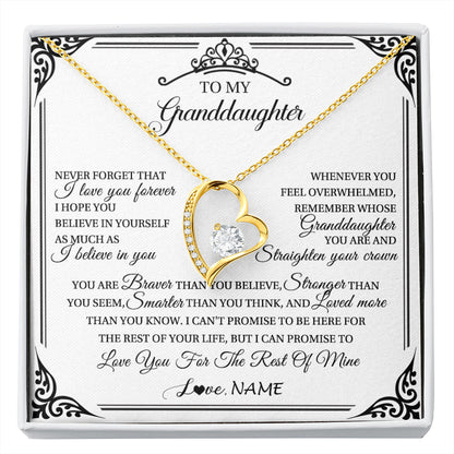 Personalized To My Granddaughter Necklace From Grandma Grandpa I Love You Forever Granddaughter Birthday Graduation Christmas Customized Gift Box Message Card