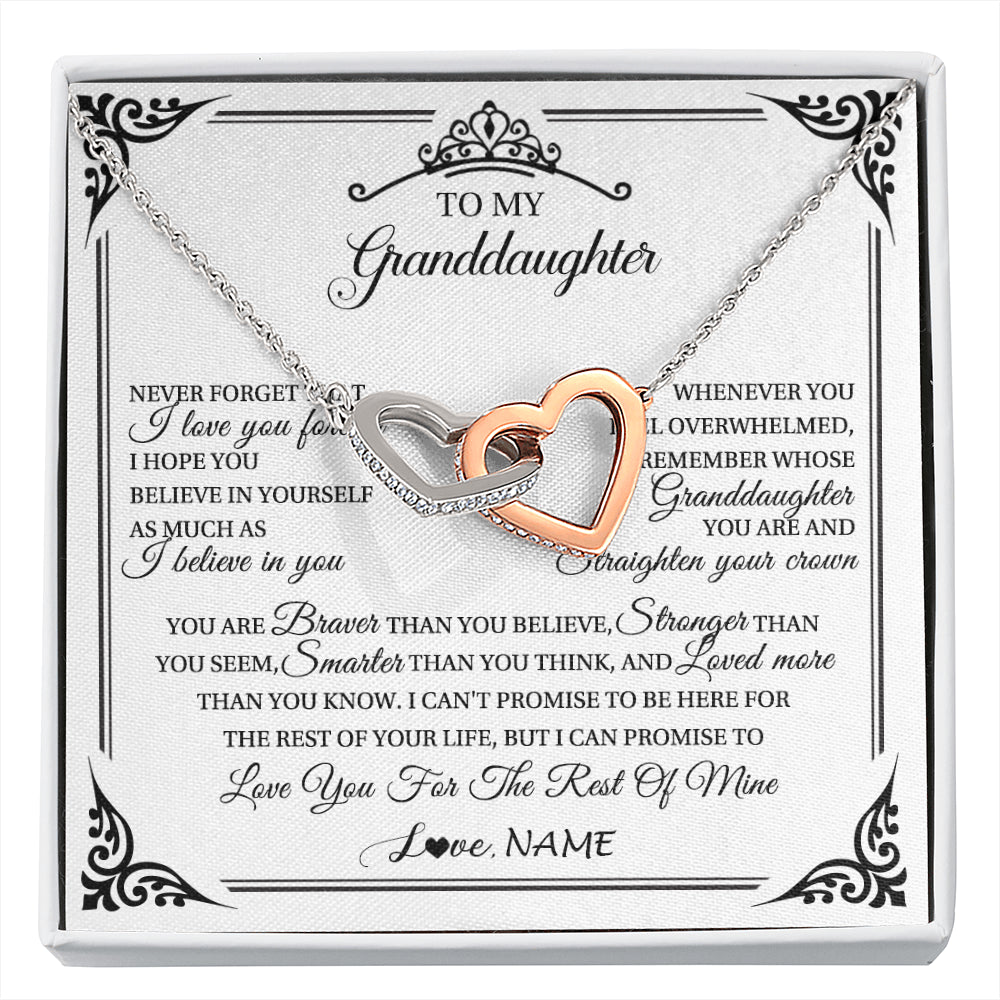 Personalized To My Granddaughter Necklace From Grandma Grandpa I Love You Forever Granddaughter Birthday Graduation Christmas Customized Gift Box Message Card