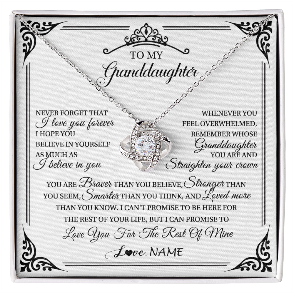 Personalized To My Granddaughter Necklace From Grandma Grandpa I Love You Forever Granddaughter Birthday Graduation Christmas Customized Gift Box Message Card