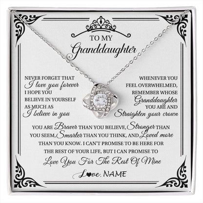 Personalized To My Granddaughter Necklace From Grandma Grandpa I Love You Forever Granddaughter Birthday Graduation Christmas Customized Gift Box Message Card