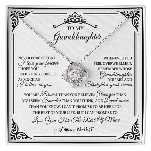 Personalized To My Granddaughter Necklace From Grandma Grandpa I Love You Forever Granddaughter Birthday Graduation Christmas Customized Gift Box Message Card