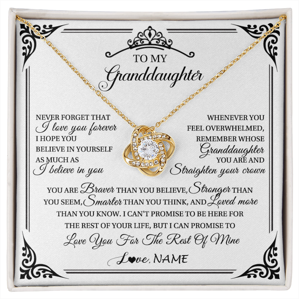 Personalized To My Granddaughter Necklace From Grandma Grandpa I Love You Forever Granddaughter Birthday Graduation Christmas Customized Gift Box Message Card