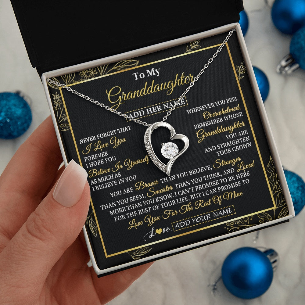 Personalized To My Granddaughter Necklace From Grandma Grandpa I Love You Gift For My Granddaughter Birthday Gifts Christmas Custom Gift Box Message Card
