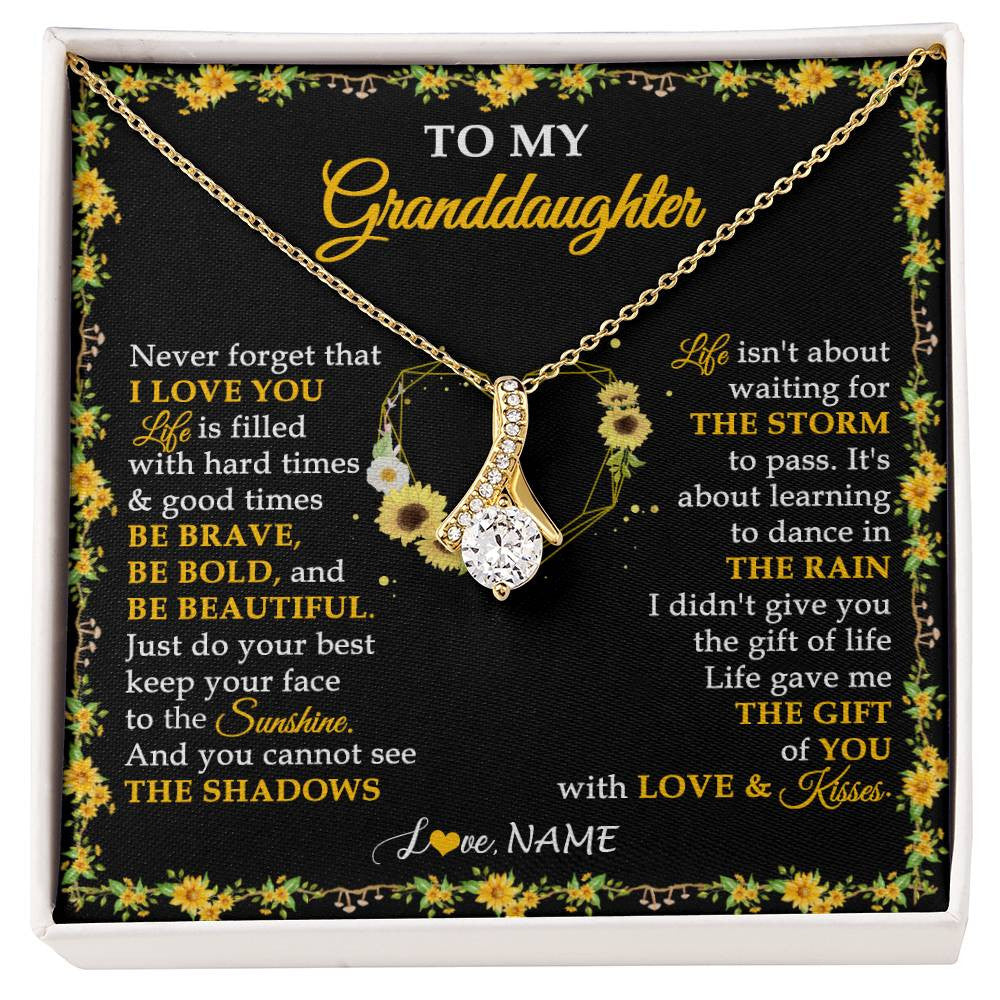 Personalized To My Granddaughter Necklace From Grandma Grandpa I Love You Sunflower Granddaughter Birthday Jewelry Christmas Customized Gift Box Message Card