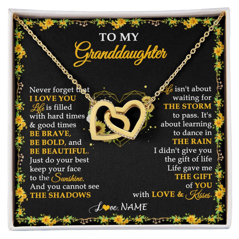 Personalized To My Granddaughter Necklace From Grandma Grandpa I Love You Sunflower Granddaughter Birthday Jewelry Christmas Customized Gift Box Message Card