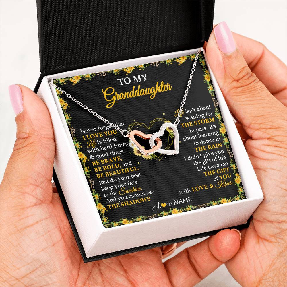 Personalized To My Granddaughter Necklace From Grandma Grandpa I Love You Sunflower Granddaughter Birthday Jewelry Christmas Customized Gift Box Message Card