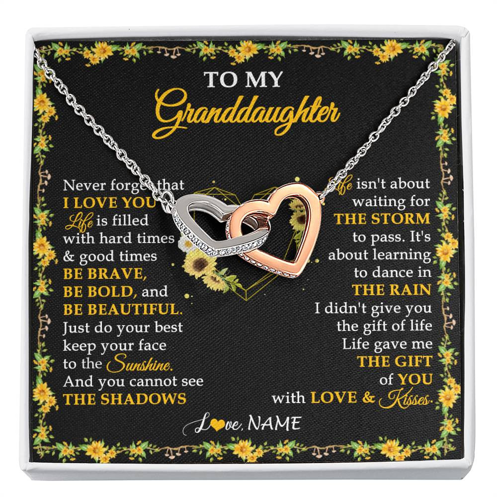 Personalized To My Granddaughter Necklace From Grandma Grandpa I Love You Sunflower Granddaughter Birthday Jewelry Christmas Customized Gift Box Message Card