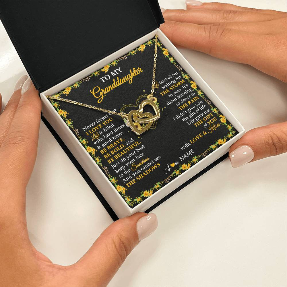 Personalized To My Granddaughter Necklace From Grandma Grandpa I Love You Sunflower Granddaughter Birthday Jewelry Christmas Customized Gift Box Message Card