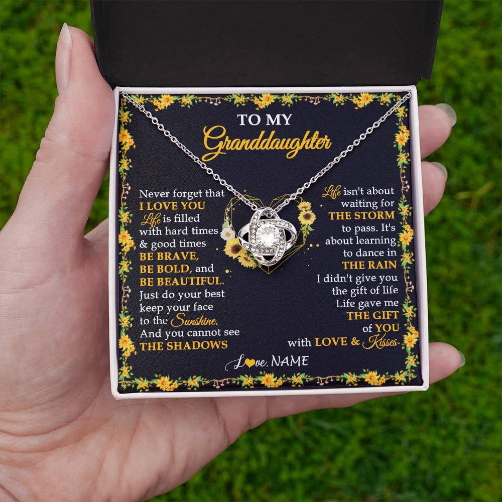 Personalized To My Granddaughter Necklace From Grandma Grandpa I Love You Sunflower Granddaughter Birthday Jewelry Christmas Customized Gift Box Message Card