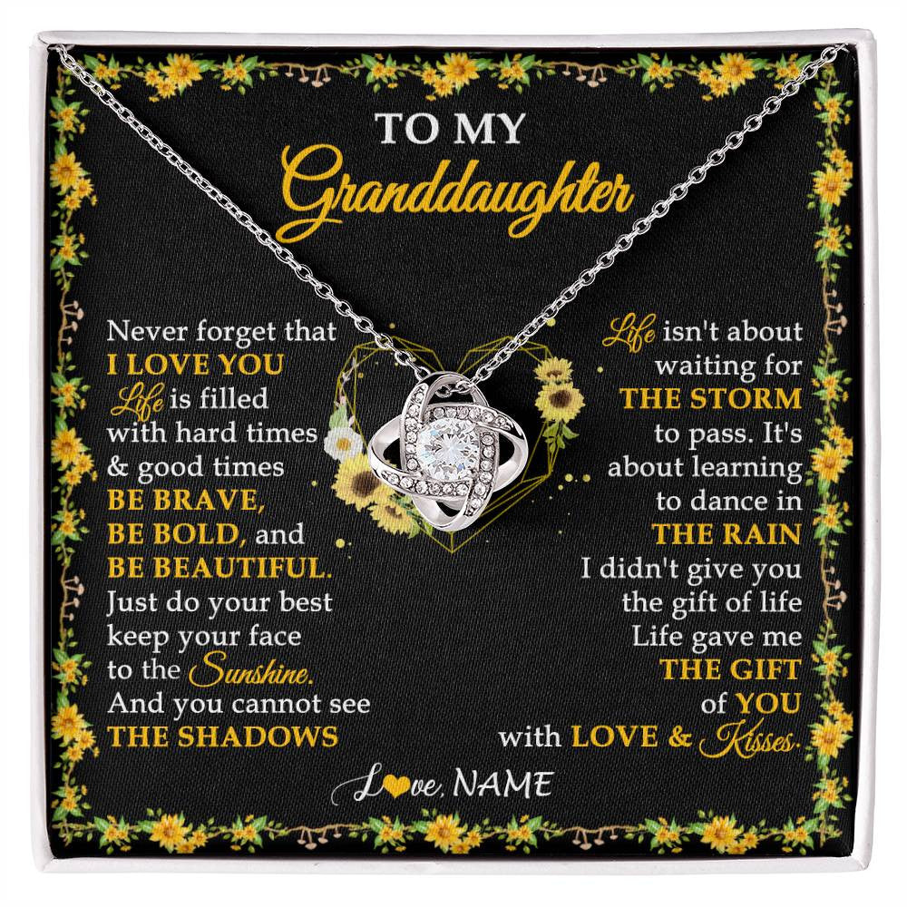 Personalized To My Granddaughter Necklace From Grandma Grandpa I Love You Sunflower Granddaughter Birthday Jewelry Christmas Customized Gift Box Message Card