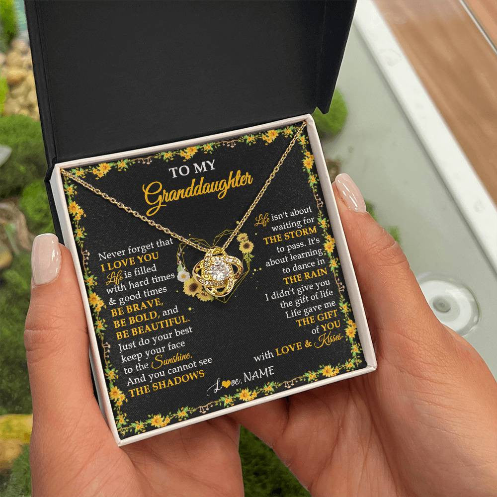 Personalized To My Granddaughter Necklace From Grandma Grandpa I Love You Sunflower Granddaughter Birthday Jewelry Christmas Customized Gift Box Message Card