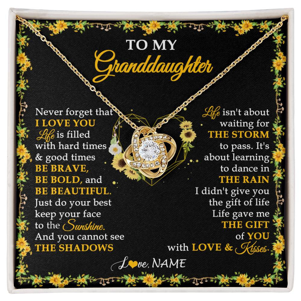 Personalized To My Granddaughter Necklace From Grandma Grandpa I Love You Sunflower Granddaughter Birthday Jewelry Christmas Customized Gift Box Message Card