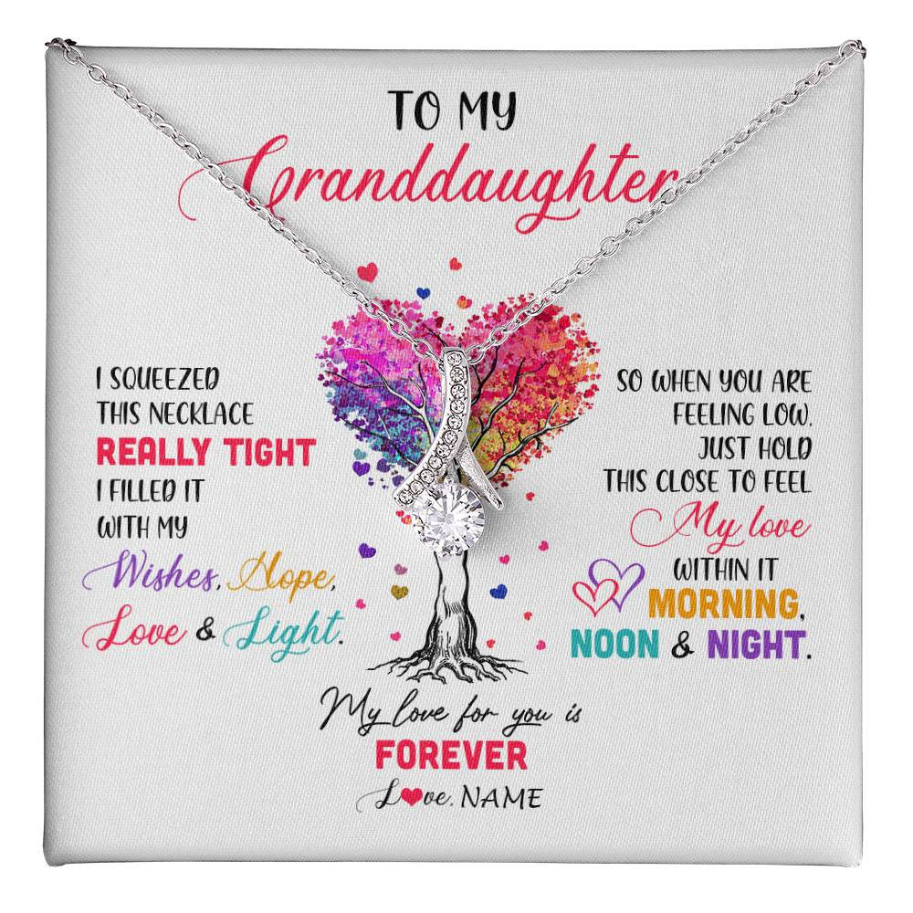 Personalized To My Granddaughter Necklace From Grandma Grandpa I Squeezed This Necklace Granddaughter Birthday Christmas Customized Gift Box Message Card