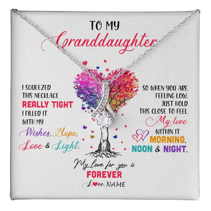Personalized To My Granddaughter Necklace From Grandma Grandpa I Squeezed This Necklace Granddaughter Birthday Christmas Customized Gift Box Message Card