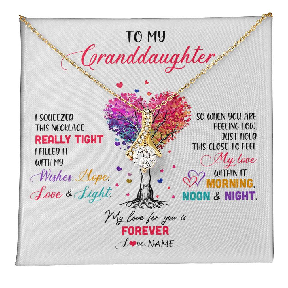 Personalized To My Granddaughter Necklace From Grandma Grandpa I Squeezed This Necklace Granddaughter Birthday Christmas Customized Gift Box Message Card