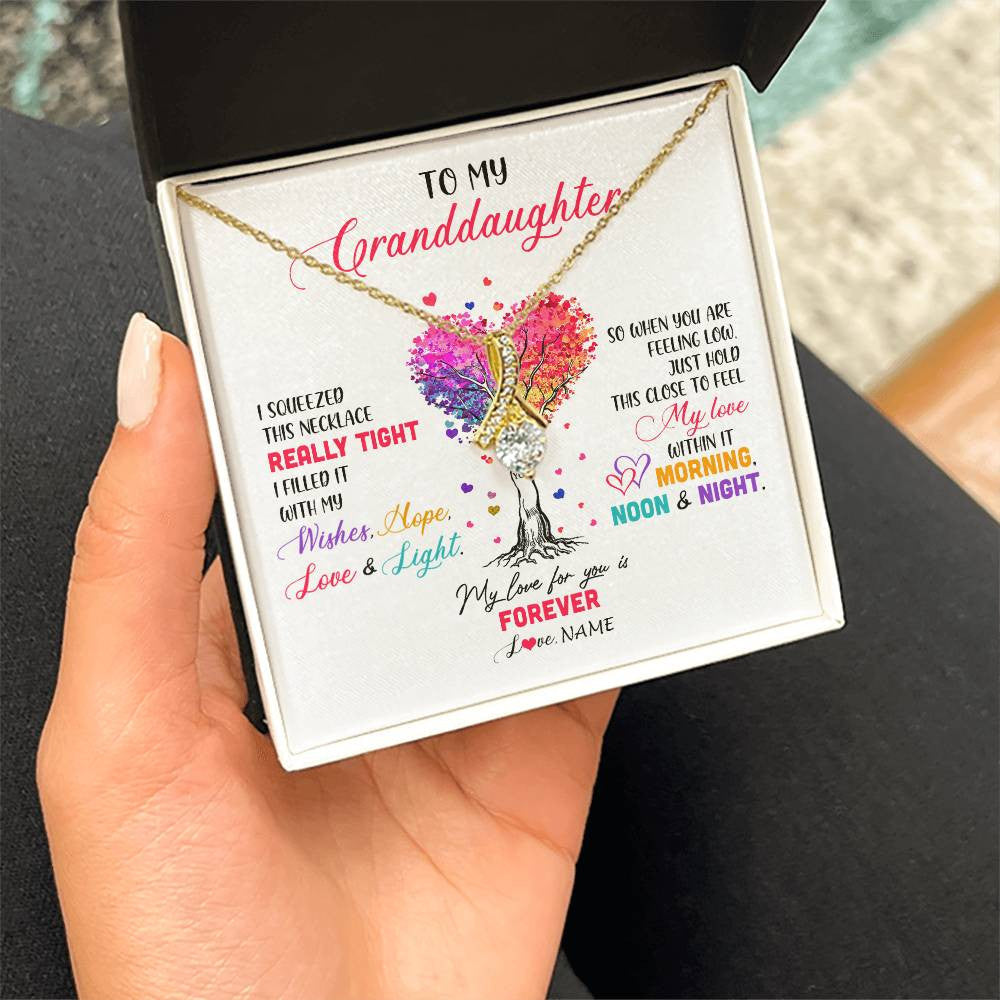 Personalized To My Granddaughter Necklace From Grandma Grandpa I Squeezed This Necklace Granddaughter Birthday Christmas Customized Gift Box Message Card