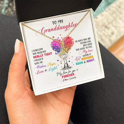 Personalized To My Granddaughter Necklace From Grandma Grandpa I Squeezed This Necklace Granddaughter Birthday Christmas Customized Gift Box Message Card