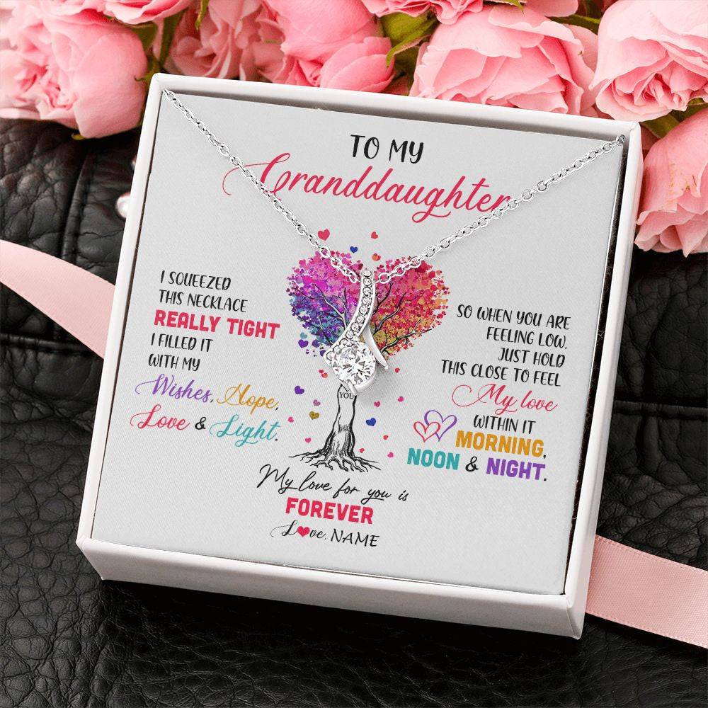 Personalized To My Granddaughter Necklace From Grandma Grandpa I Squeezed This Necklace Granddaughter Birthday Christmas Customized Gift Box Message Card